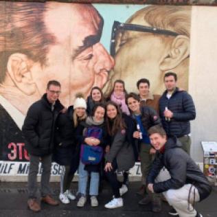 Group photo at the Berlin Wall